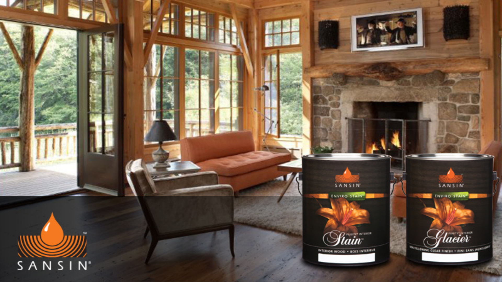 interior log cabin cottage stain